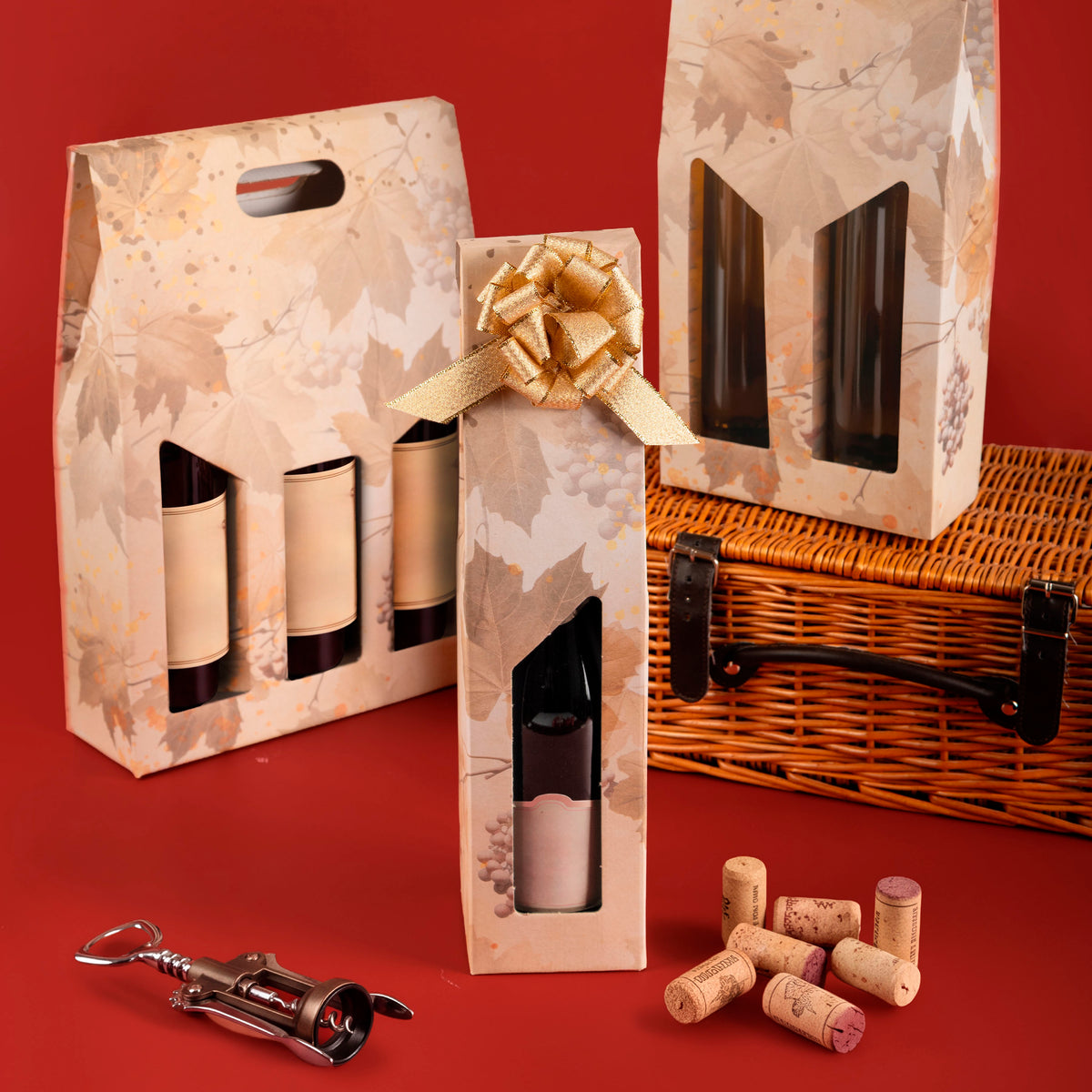Scatola da Vino Fantasia Foglia
