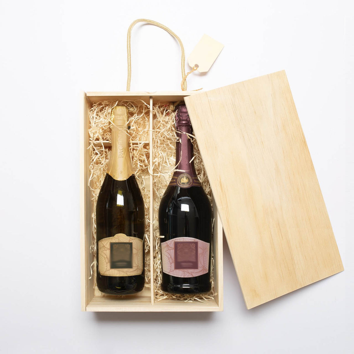 Scatole di legno per bottiglie con chiusura scorrevole in legno