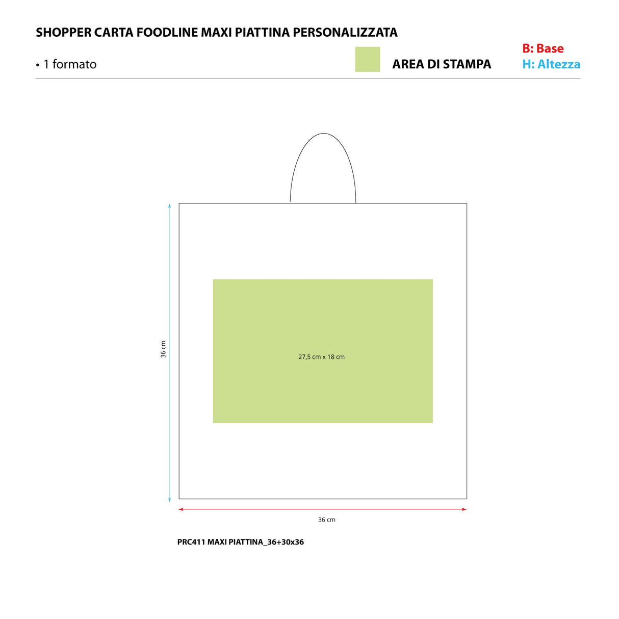 Shopper Kraft Foodline Piattina MAXI Personalizzabile