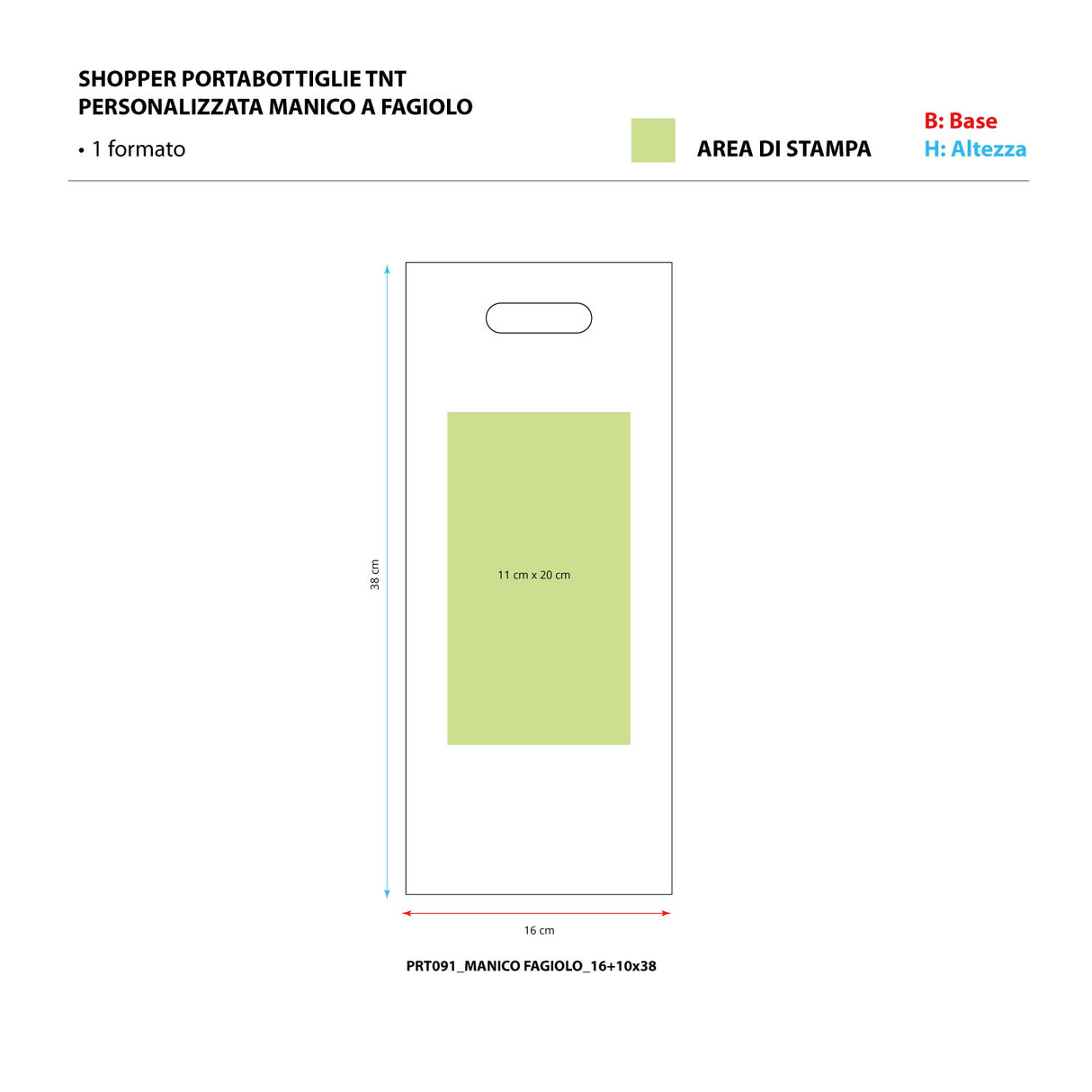 Portabottiglia TNT a fagiolo Personalizzabile