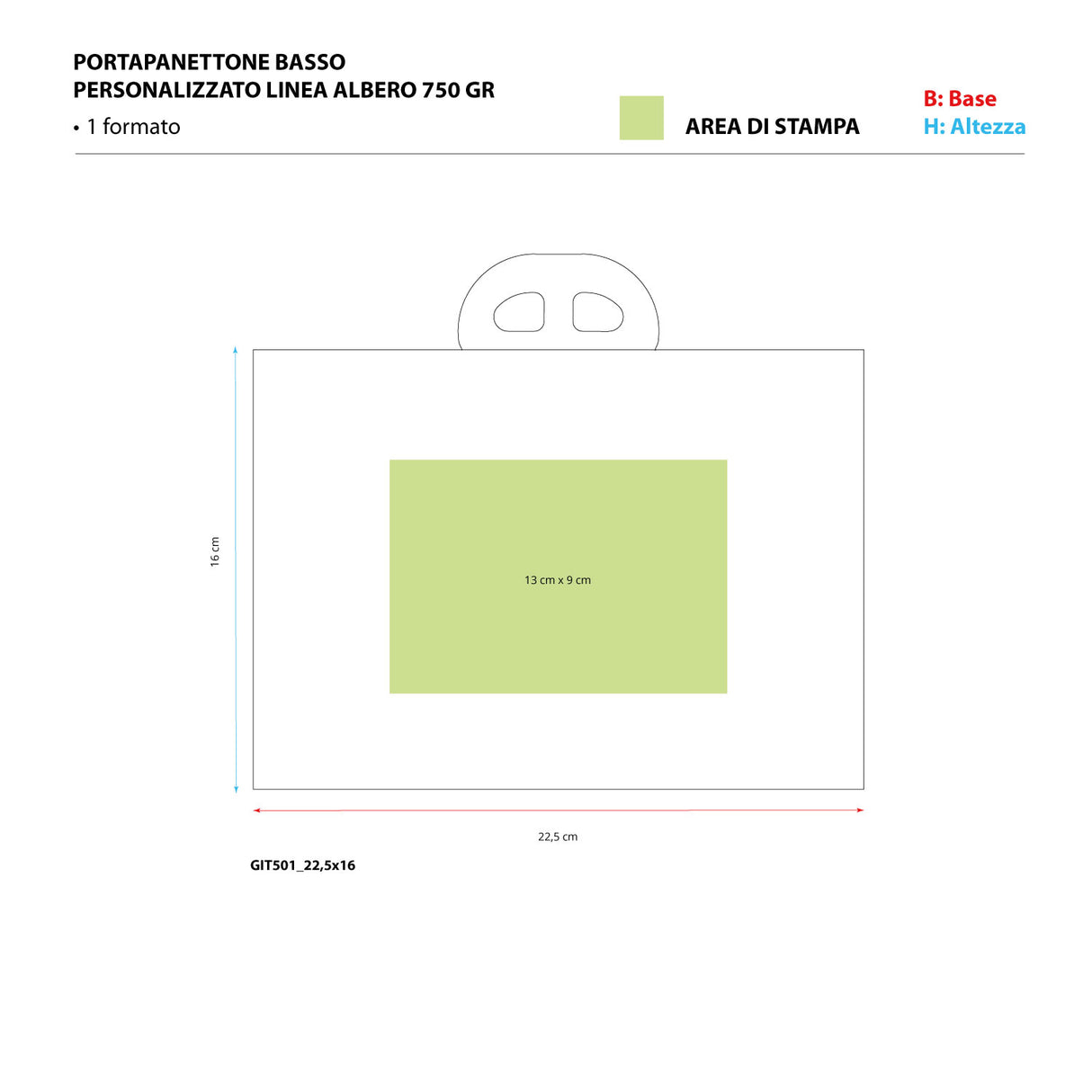 Portapanettone Basso 750gr Personalizzato Albero