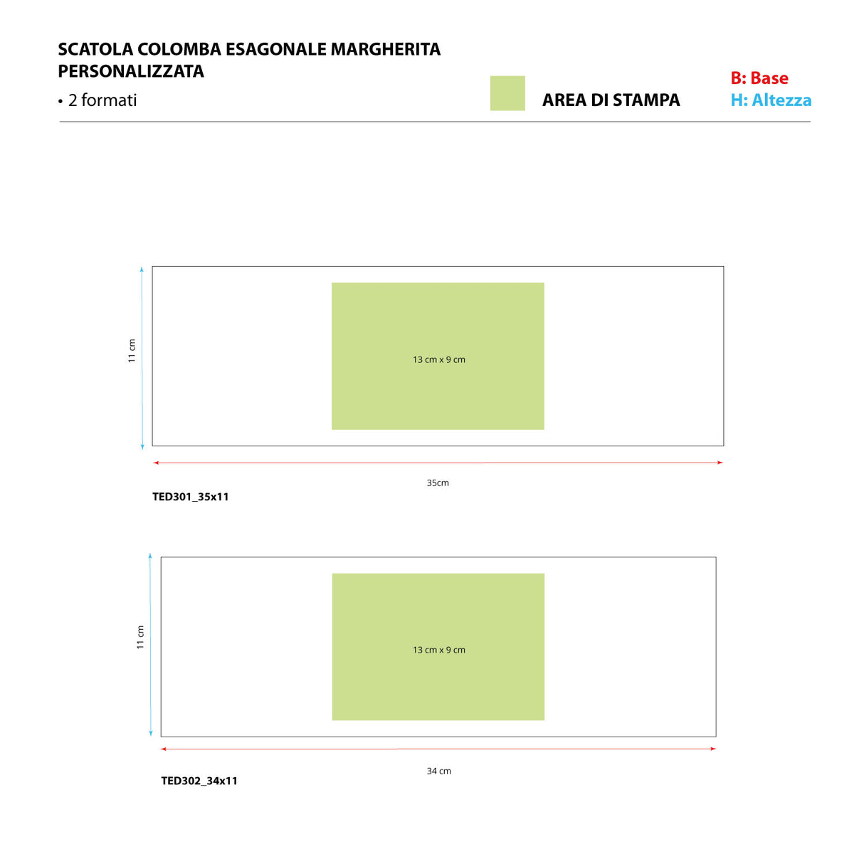 Scatola Colomba Esagonale Margherita Personalizzat