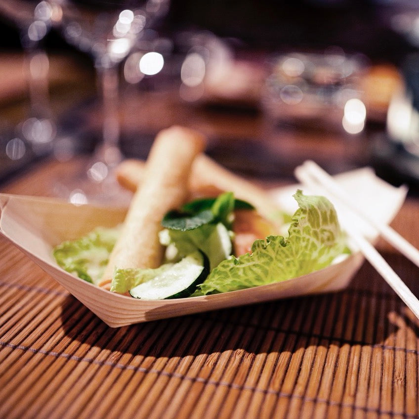 Barchette in Legno naturale per finger food