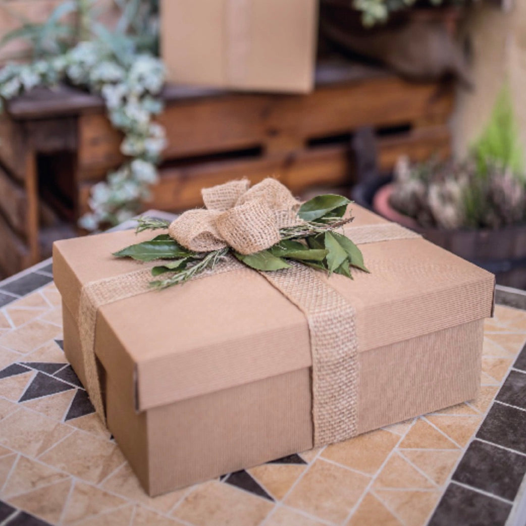 Scatola rettangolare Onda con Coperchio Avana, formato grande