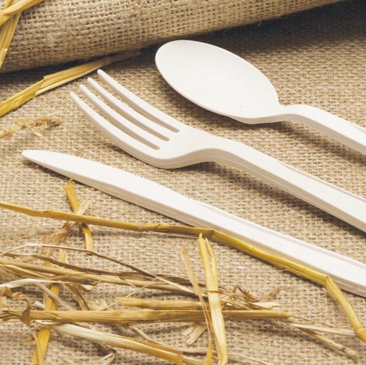 Kit Posate in Fibra di Mais ctovagliolo bis forchetta e coltello