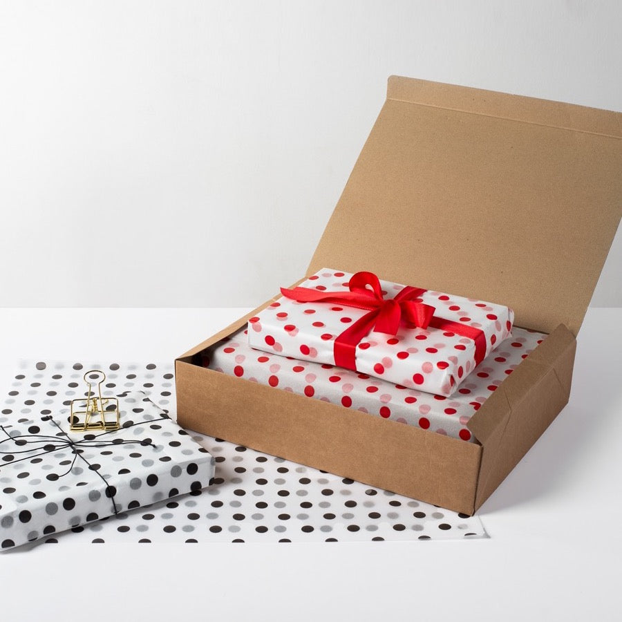 Carta Velina con Decori Pois