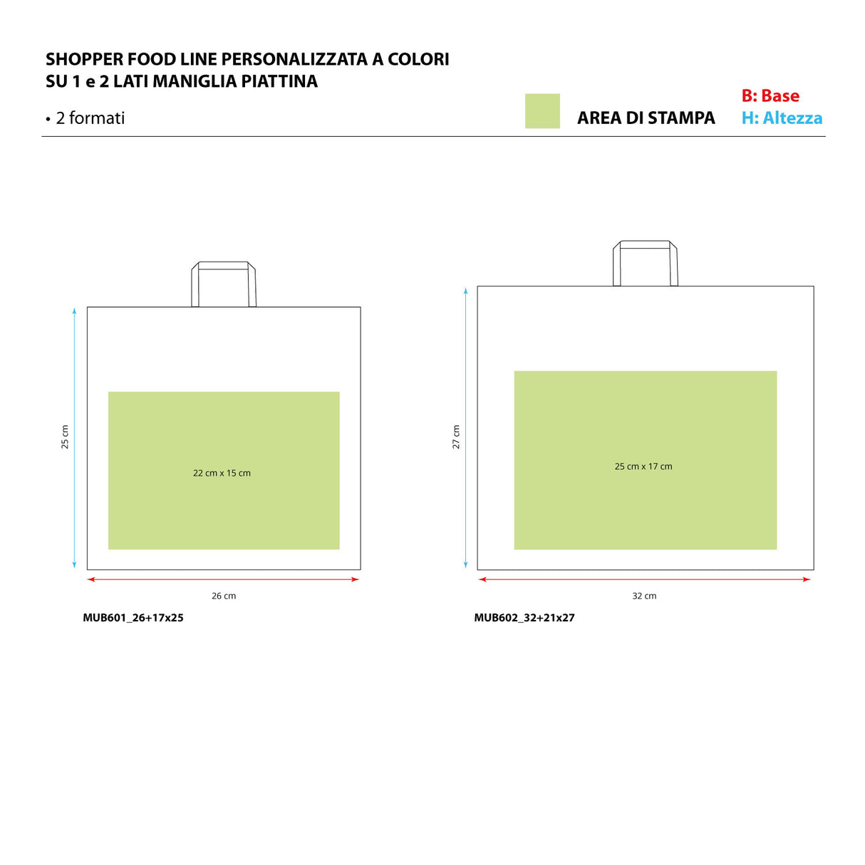 Shopper Carta Foodline con Logo a Colori 1-2 Lati