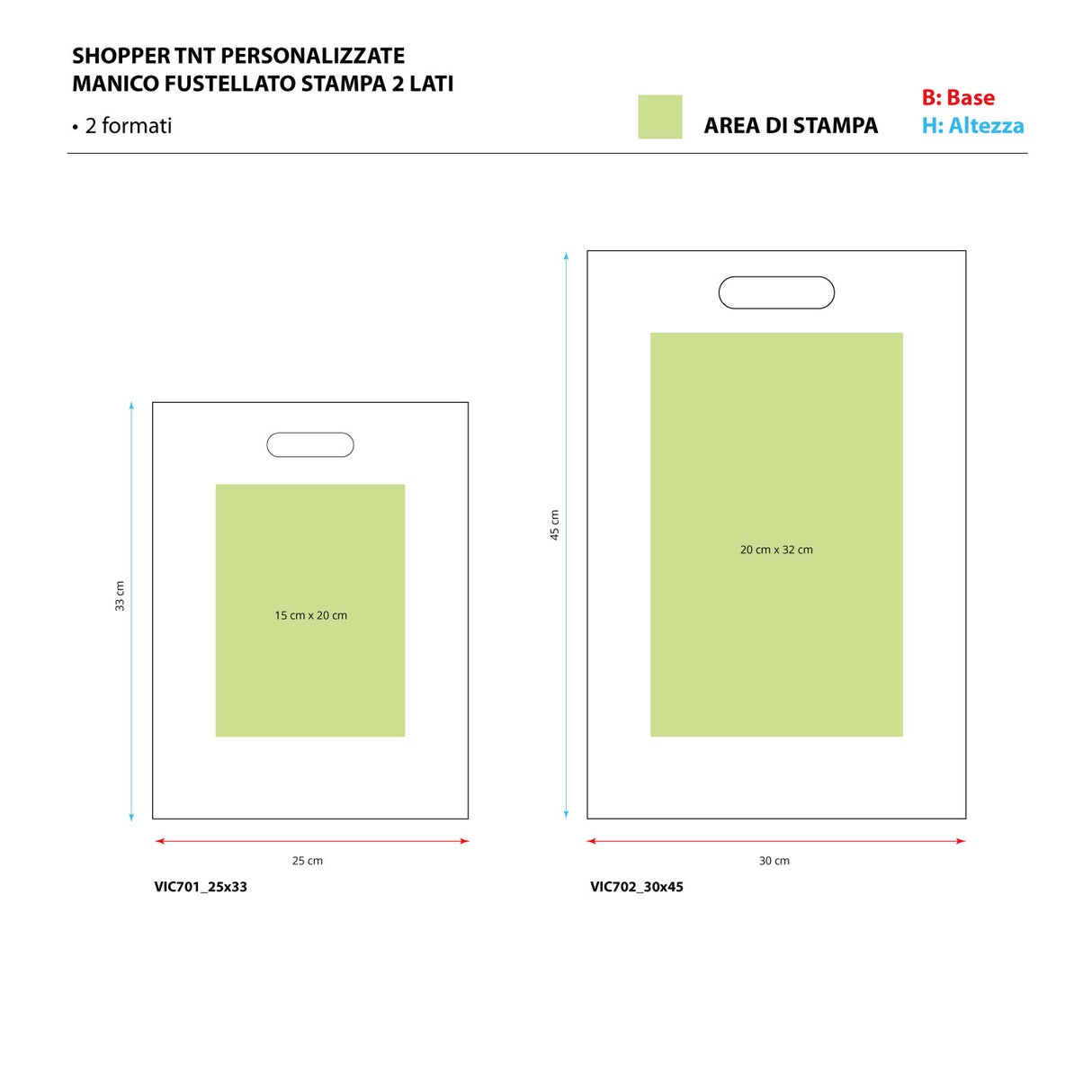 Shopper TNT manico Fustellato Personalizzabile