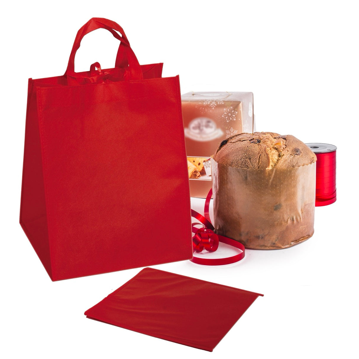 Portapanettone TNT con Nastro e Rinforzo per il Fondo