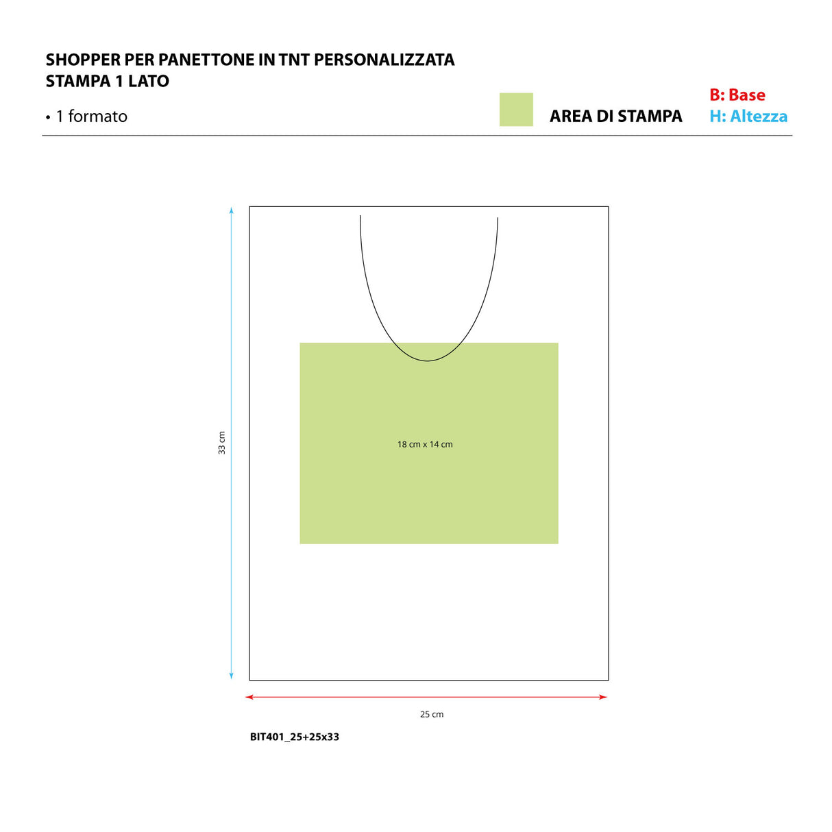 Shopper Portapanettone TNT Personalizzabile 1 Lato