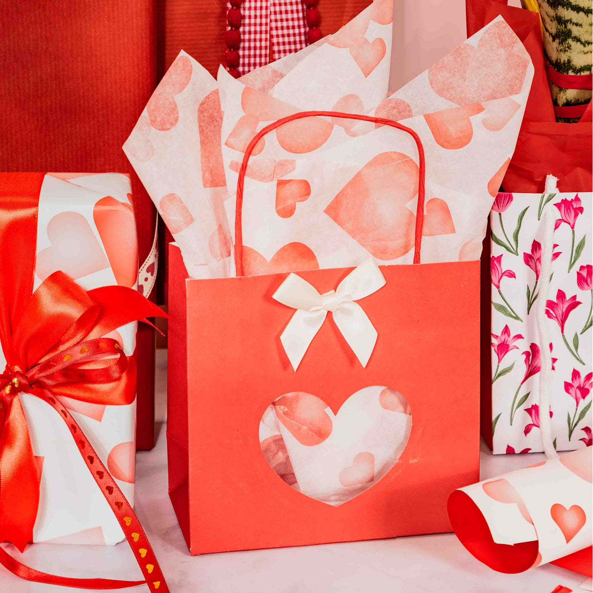 Shopper Carta Kraft con Finestra a Cuore