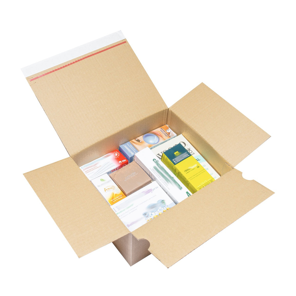 Scatola con Chiusura Adesiva e Fondo Automontante Avana