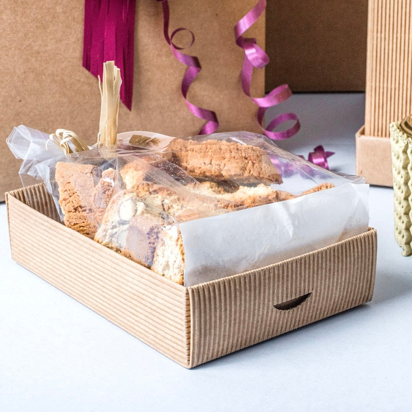 Scatole Onda Avana Basse h 3,5 cm con Coperchio Trasparente