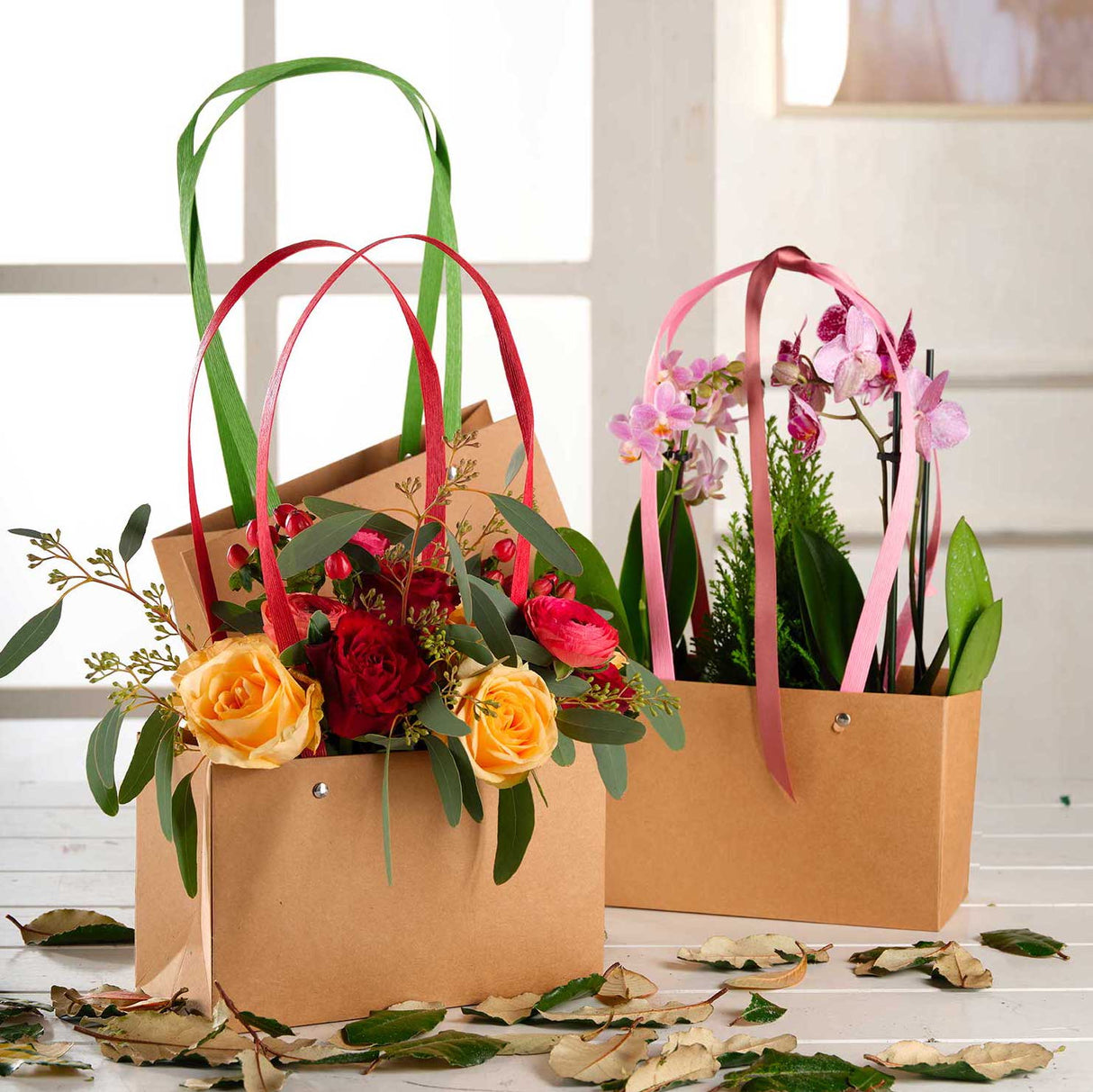 Shopper Fiori Rettangolare Carta Impermeabile 250gr