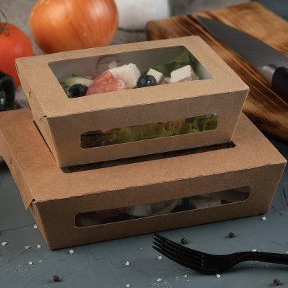 Contenitore da Asporto Kraft con Finestre