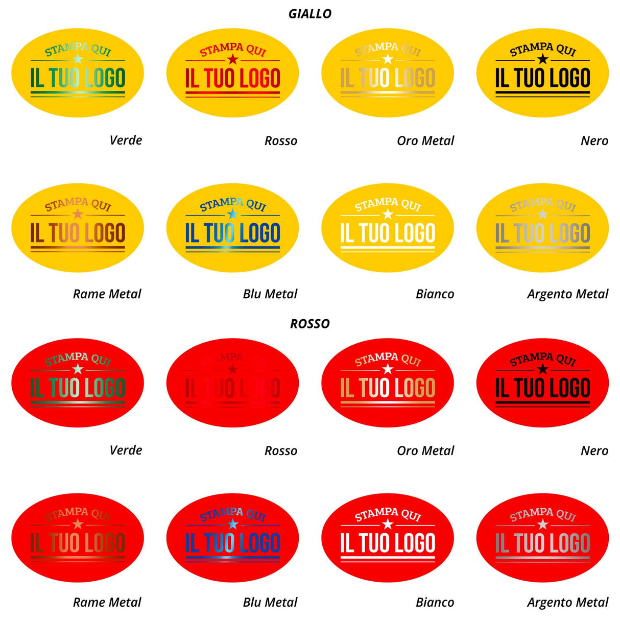 Etichette Ovali Personalizzate