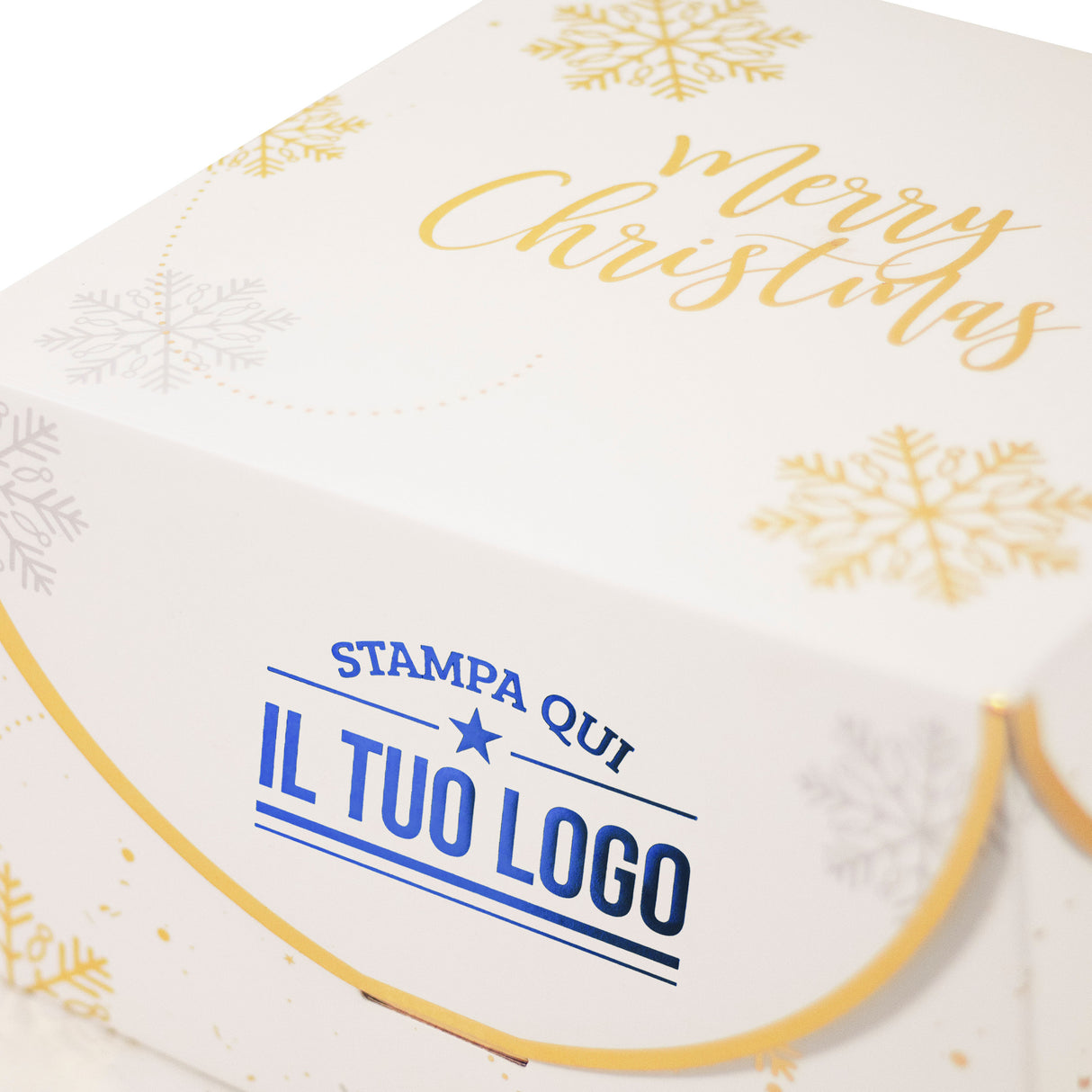 Scatola Portapanettone Fiocco di Neve con cordini Personalizzabile