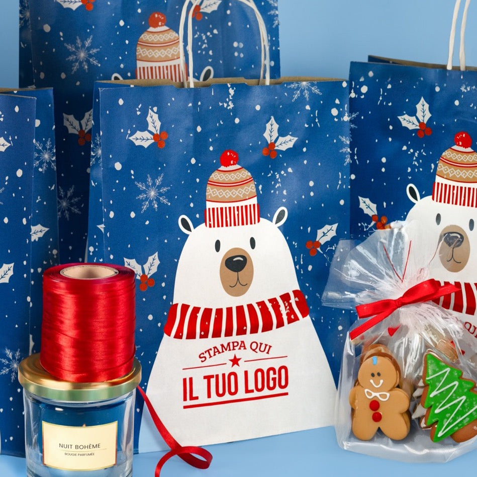 Shopper carta Orsetto Natale Personalizzata