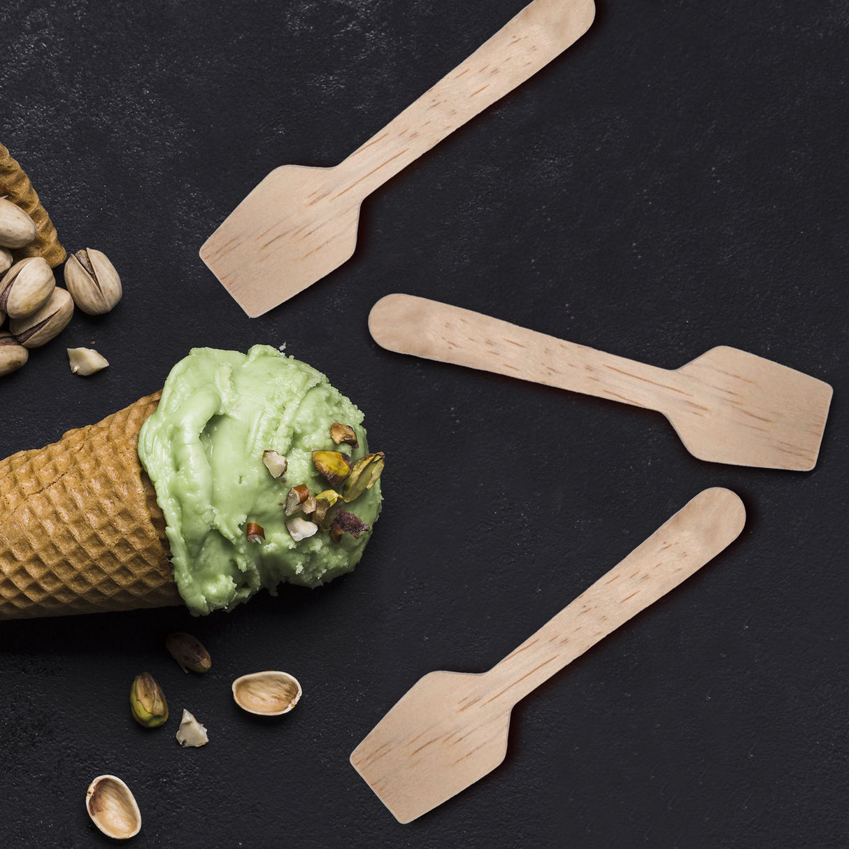 Cucchiaino da gelato in legno biodegradabile