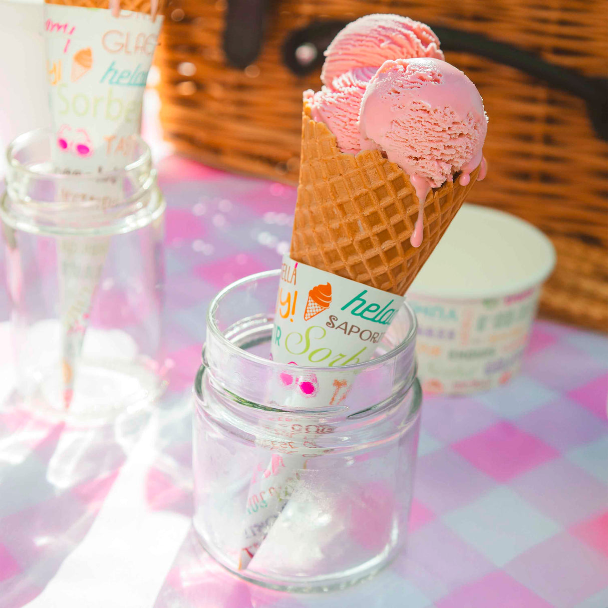 Cono Carta Gelato Fantasia Parole