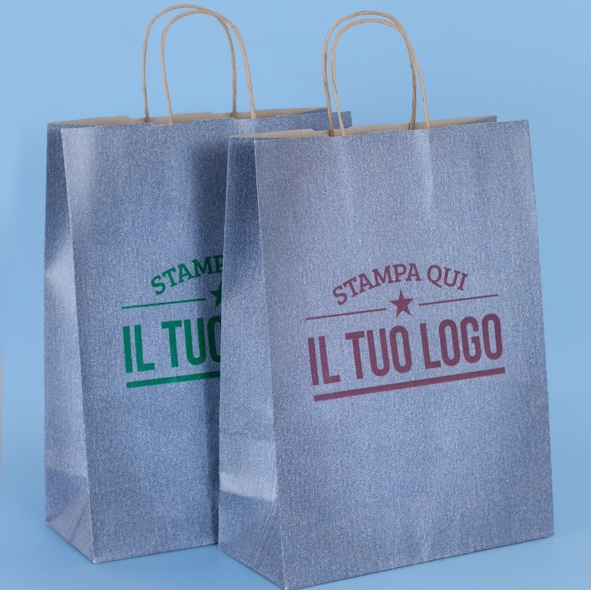 Shopper Carta Jeans Personalizzata Stampa Flessografica
