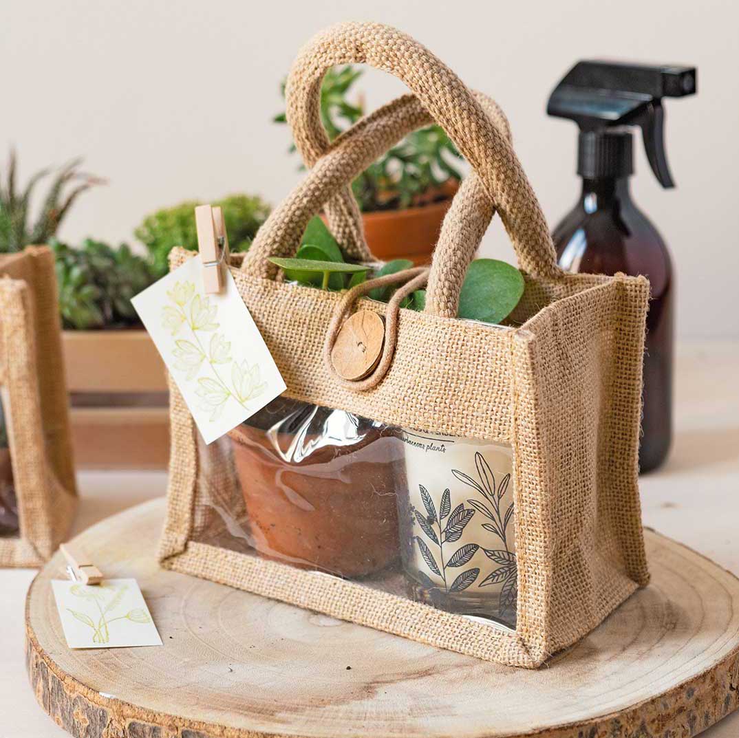 Shopper Juta con vetrina