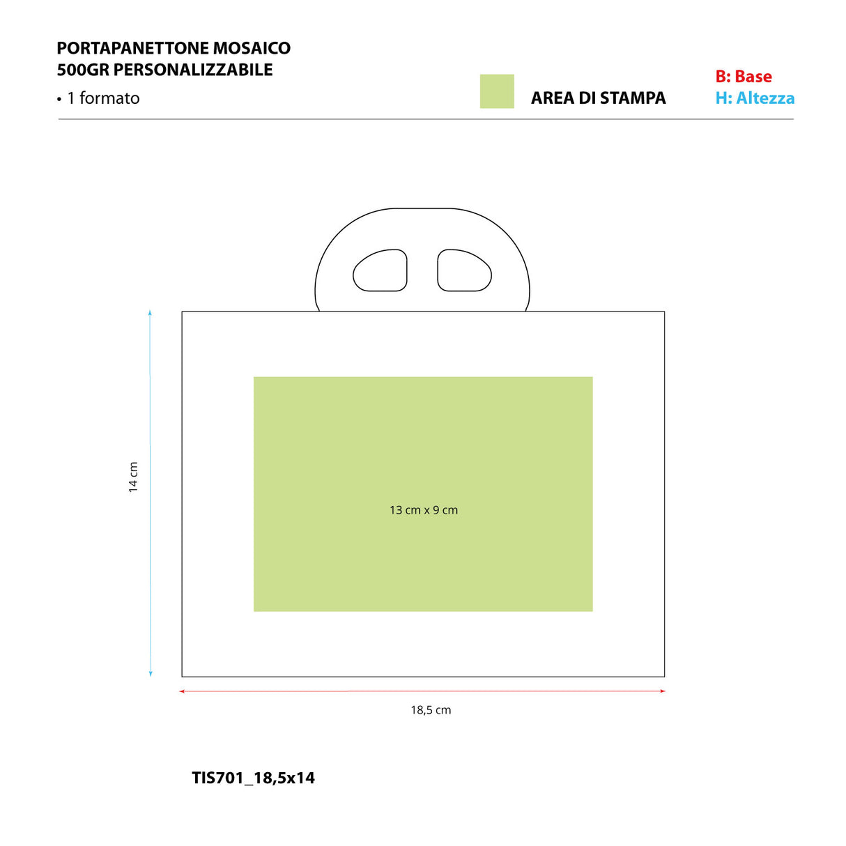 Portapanettone Mosaico 500gr Personalizzabile