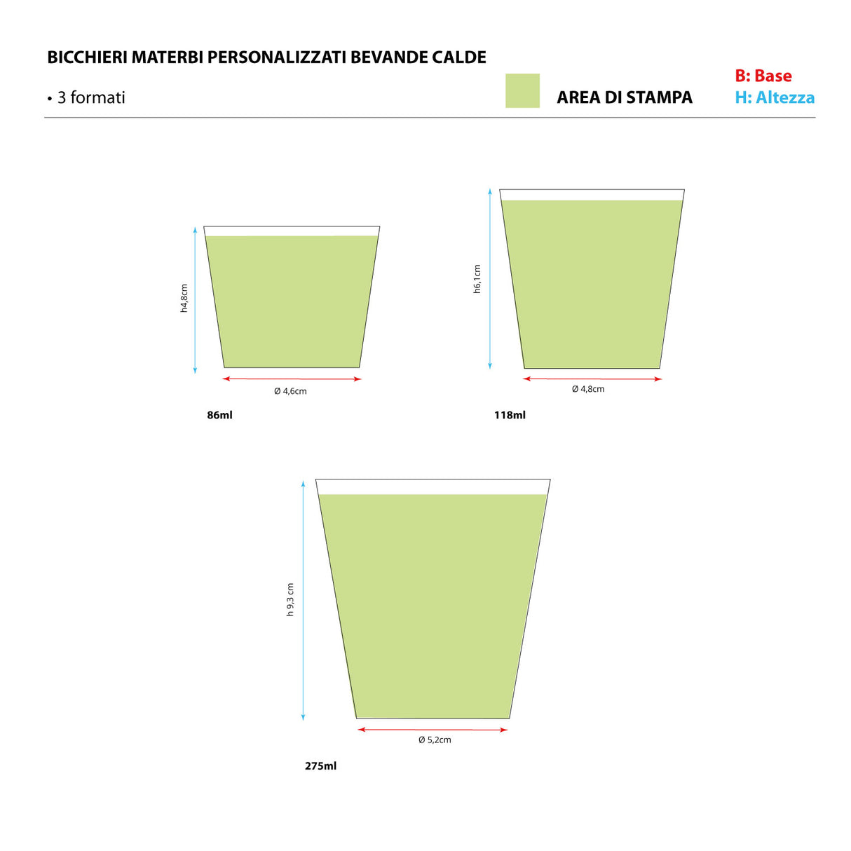 Bicchieri in MATERBI Personalizzati a Colori