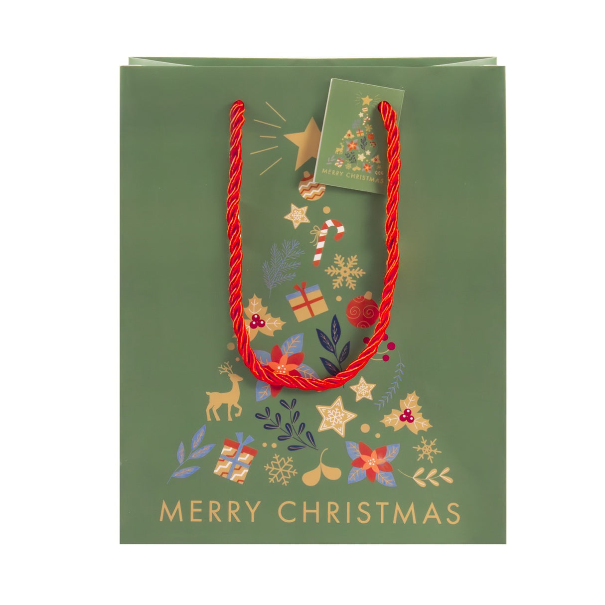 Buste Shopper Natalizie Fantasia Albero e Merry Christmas
