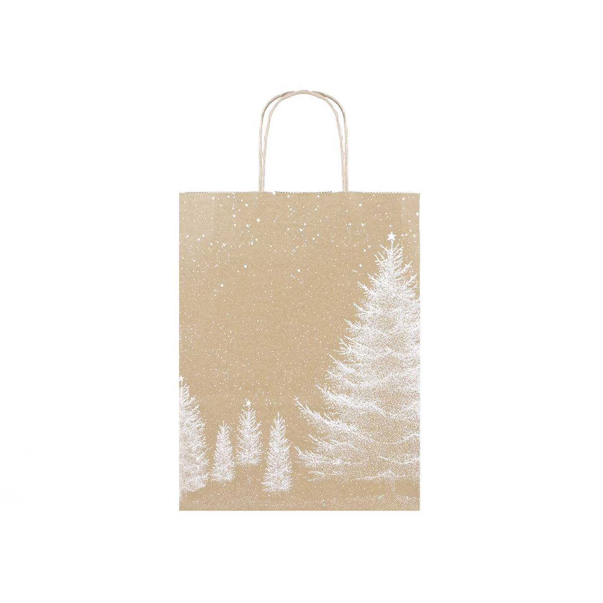 Shopper Carta Kraft Bianco Natale