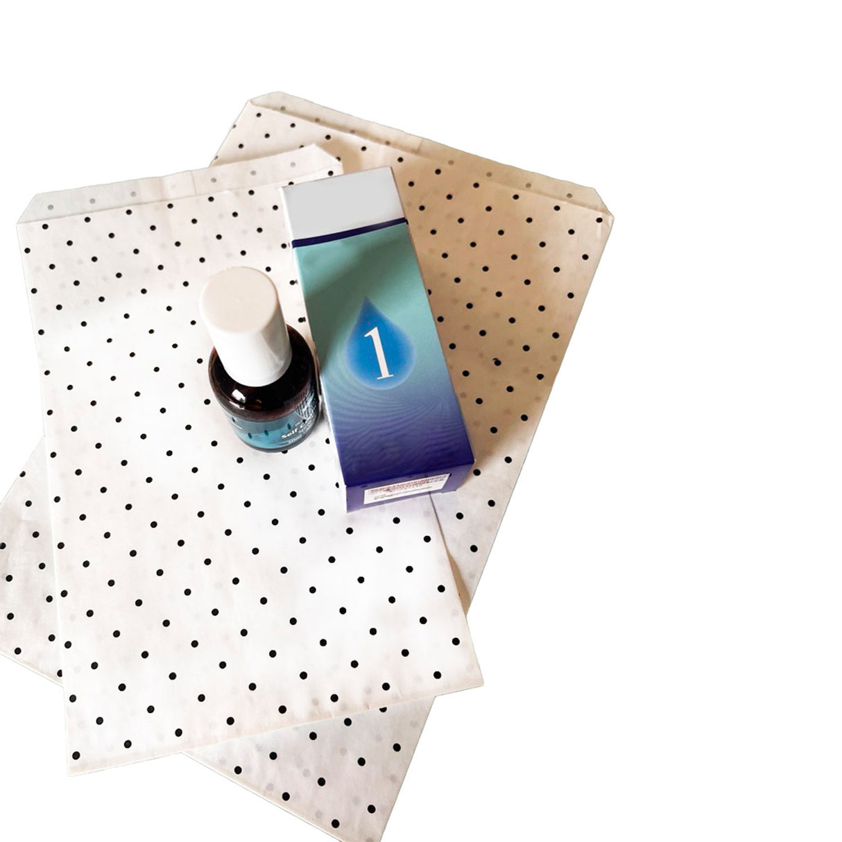 Sacchetto Carta Kraft Bianco Pois senza soffietto
