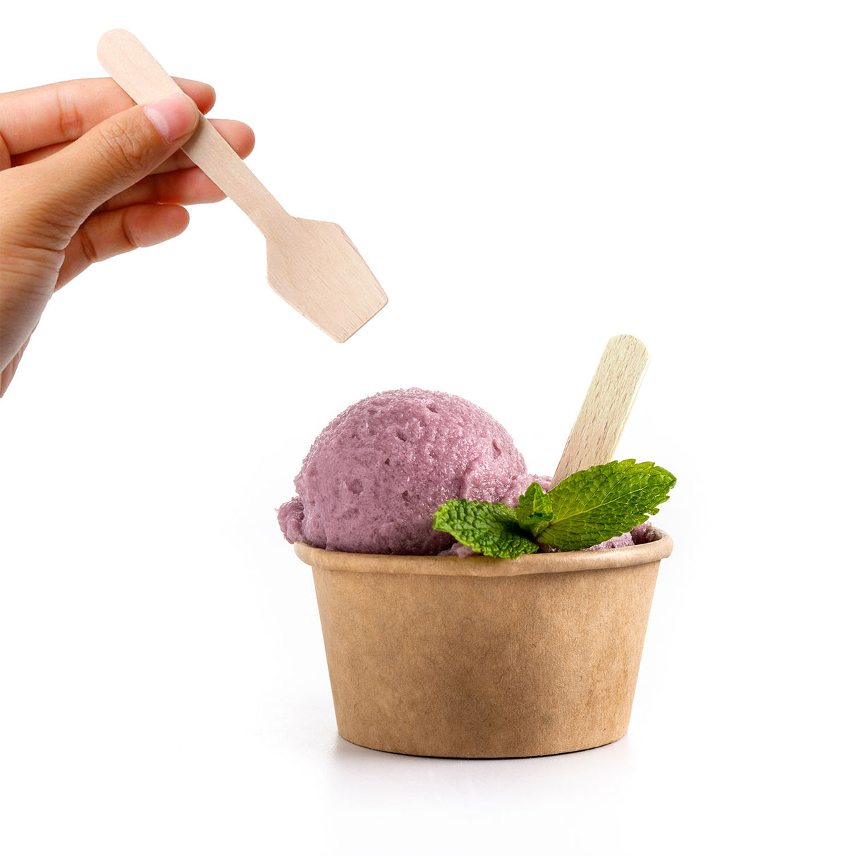 Cucchiaino da gelato in legno biodegradabile