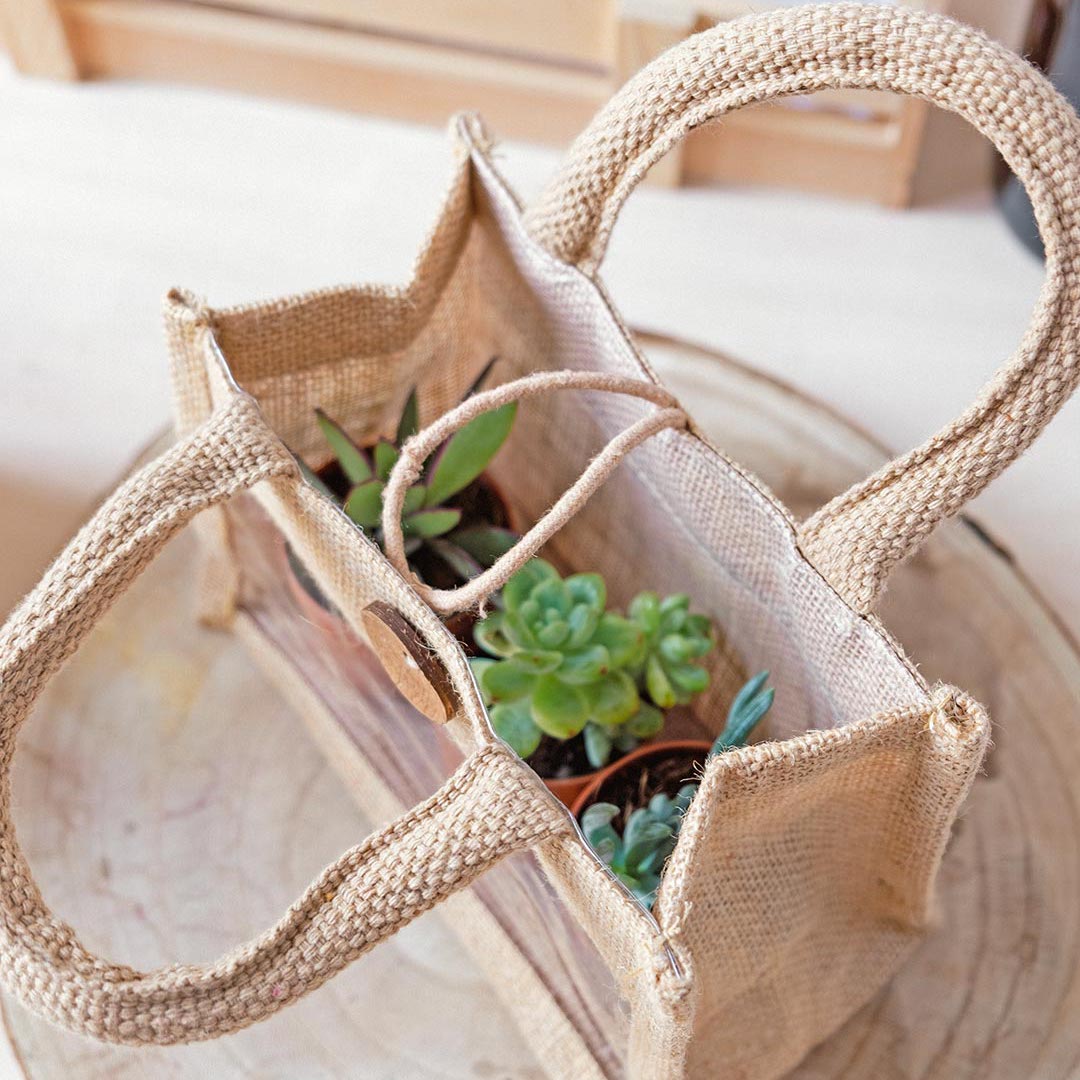 Shopper Juta con vetrina