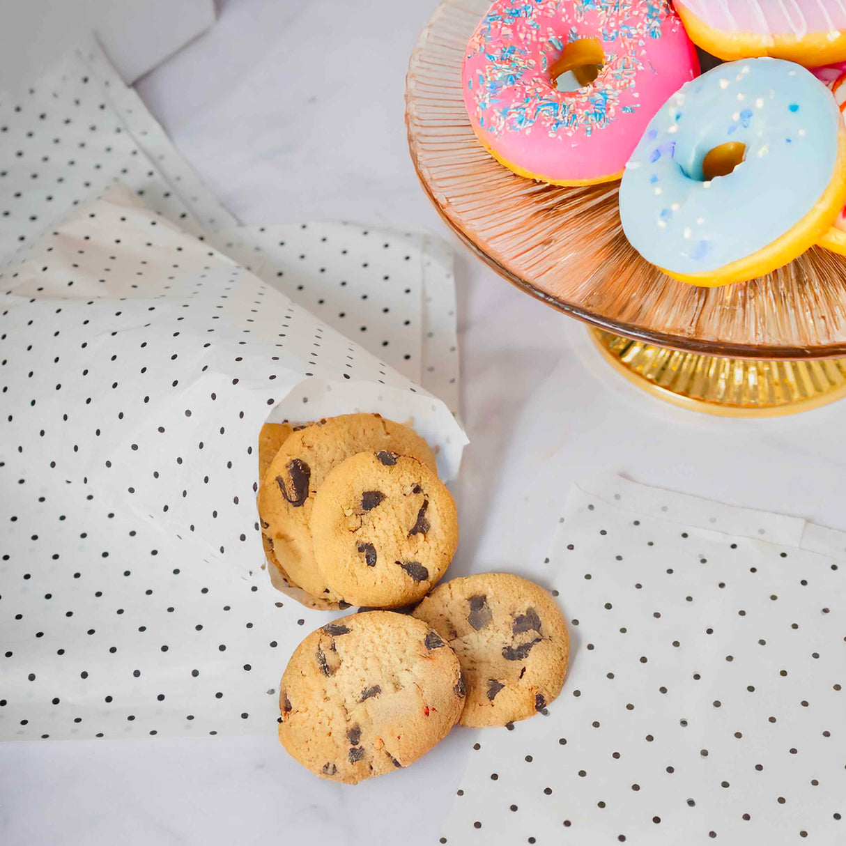 Sacchetto Carta Kraft Bianco Pois