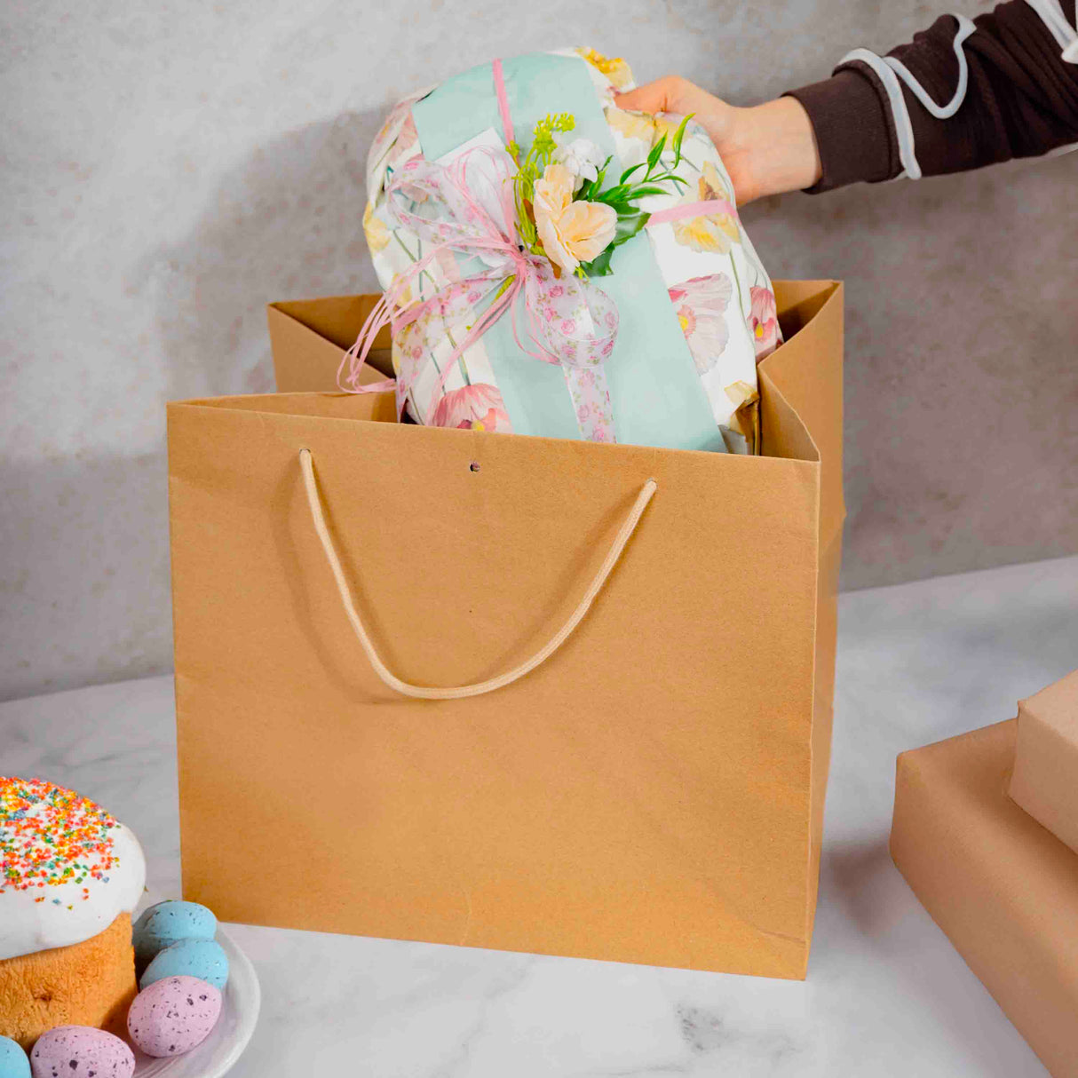 Shopper Carta Kraft Fondo XL Avana