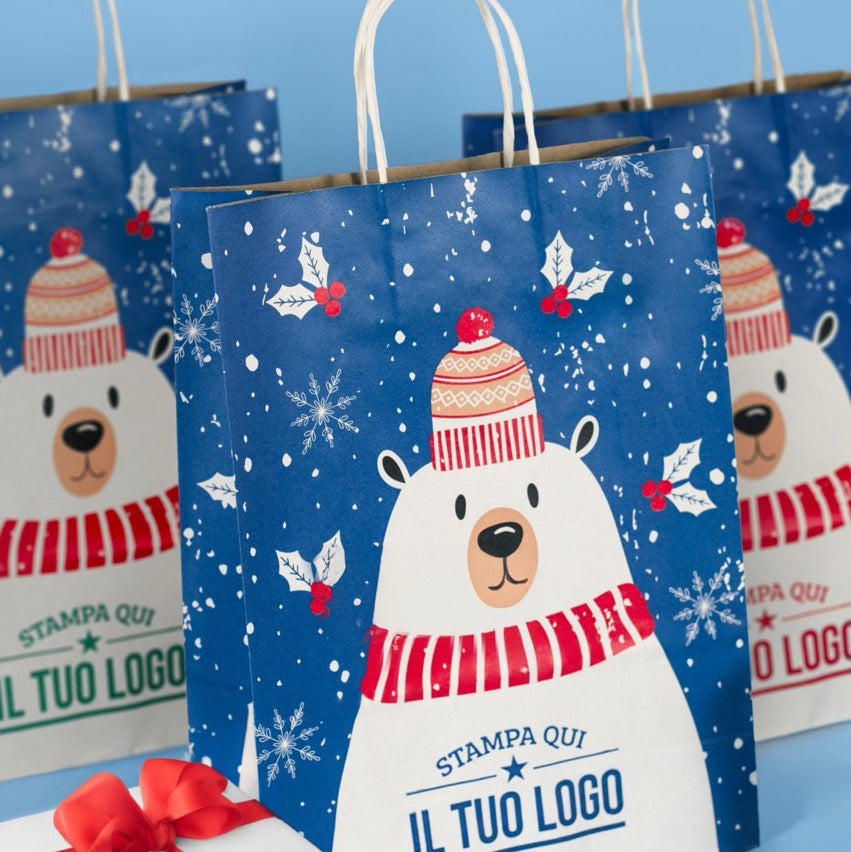 Shopper carta Orsetto Natale Personalizzata