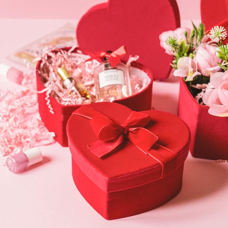 Set 3 Scatole Cuori di Velluto