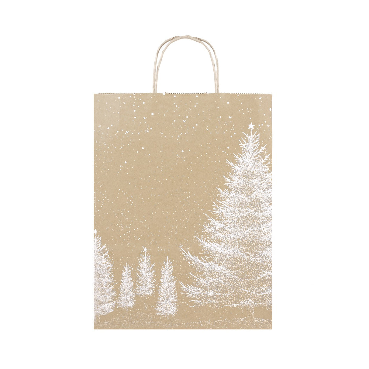 Shopper Carta Kraft Bianco Natale