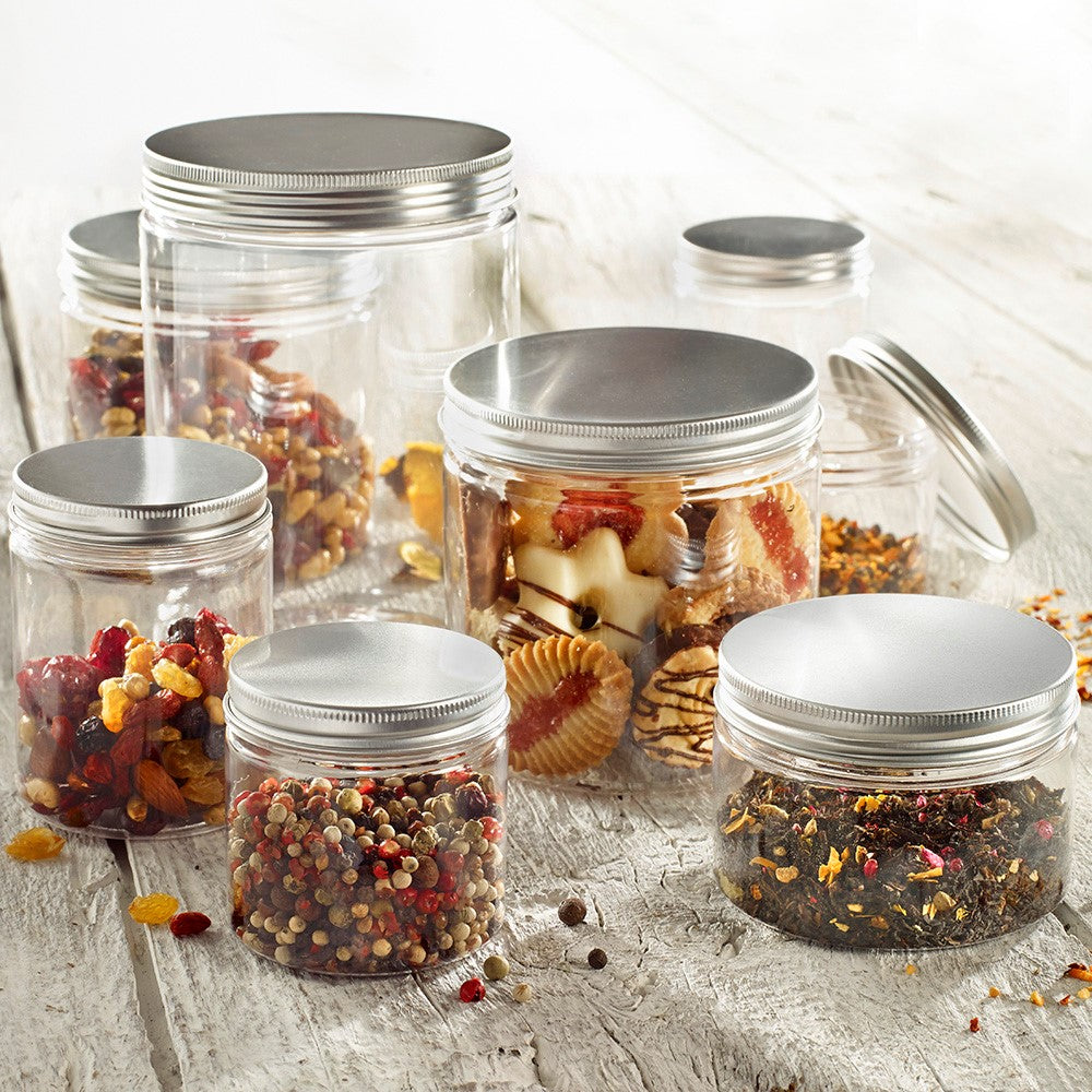 Barattolo Plastica Trasparente con Coperchio