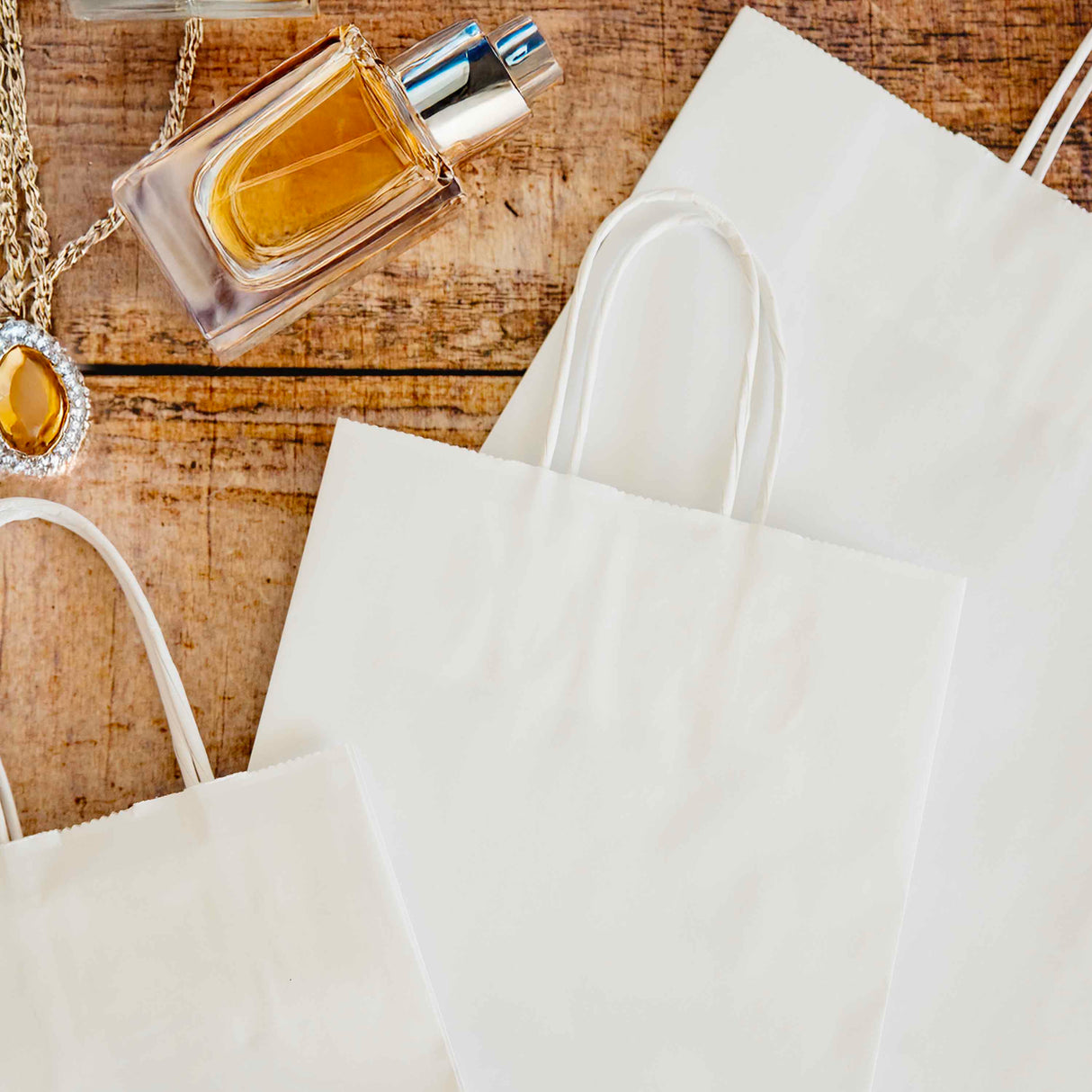 Shopper Carta White Manico in Cordino