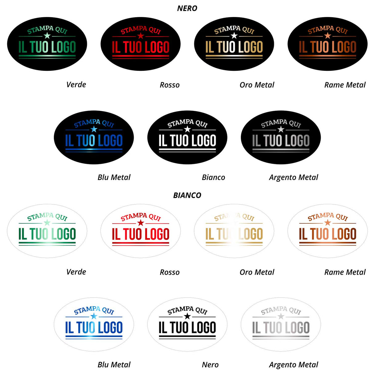 Etichette Ovali Personalizzate