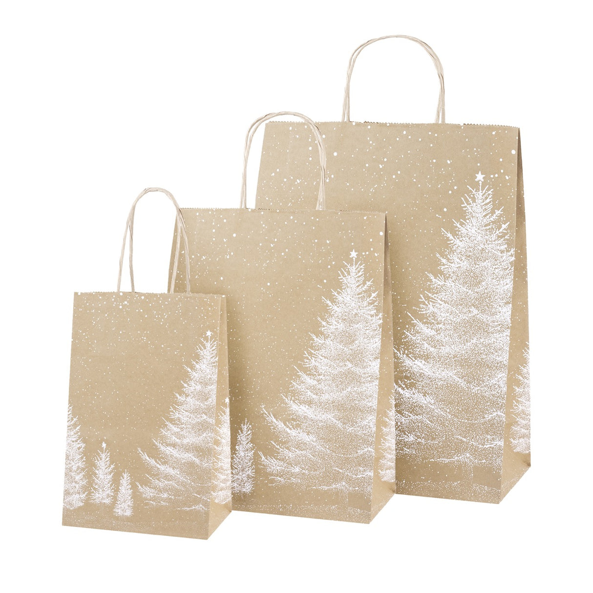 Shopper Carta Kraft Bianco Natale