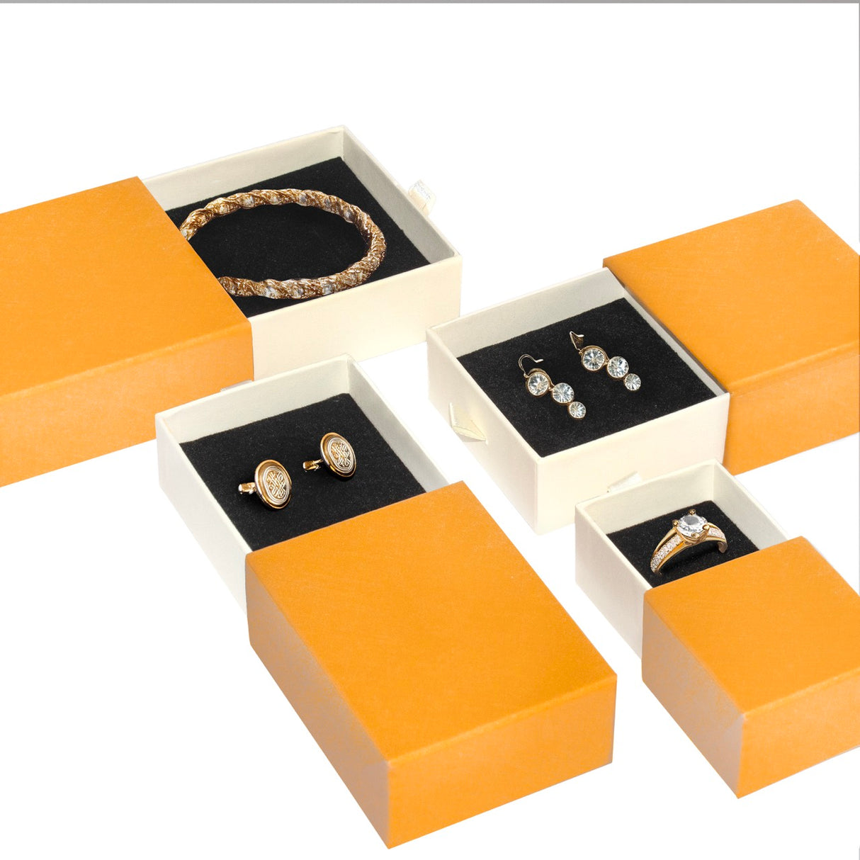 Scatolina Astuccio Gioielleria Elegance Bicolor Apertura Frontale