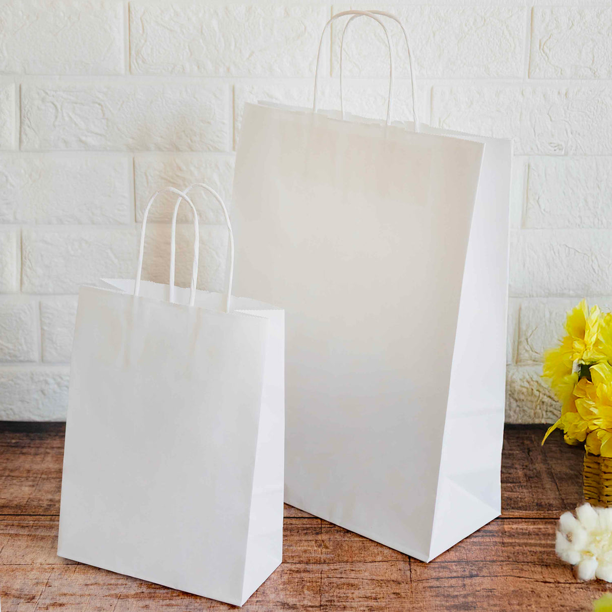 Shopper Carta White Manico in Cordino