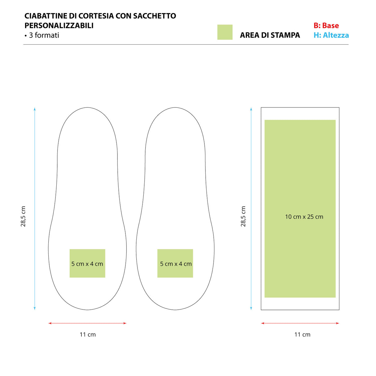 Ciabattine di Cortesia con sacchetto Personalizzabili