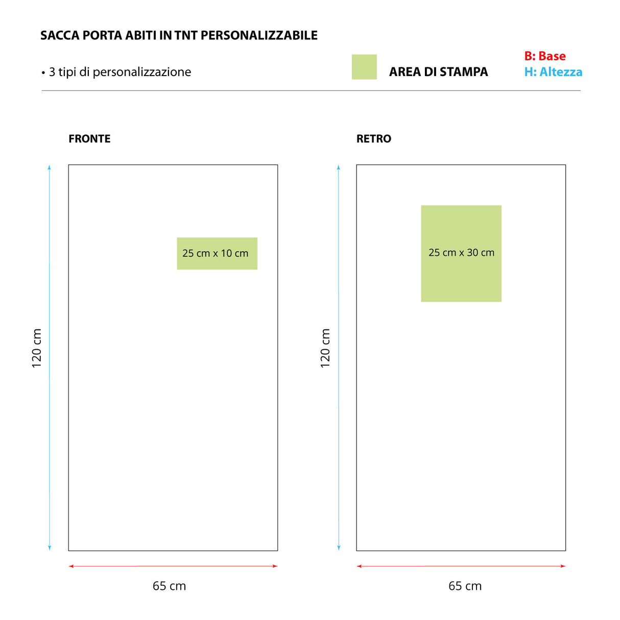 Sacca Porta Abiti in TNT Personalizzabile