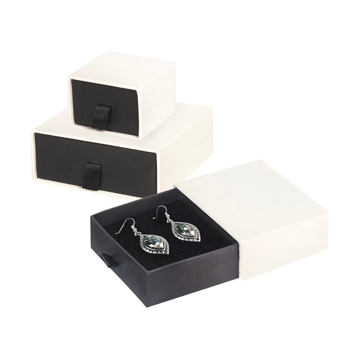 Astuccio Gioielleria Apertura Frontale Grigio e Nero