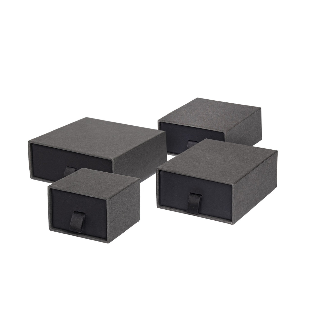 Astuccio Gioielleria Apertura Frontale Grigio e Nero