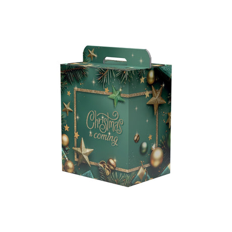 Scatole Natalizie Manigliate Christmas Coming Decori Oro