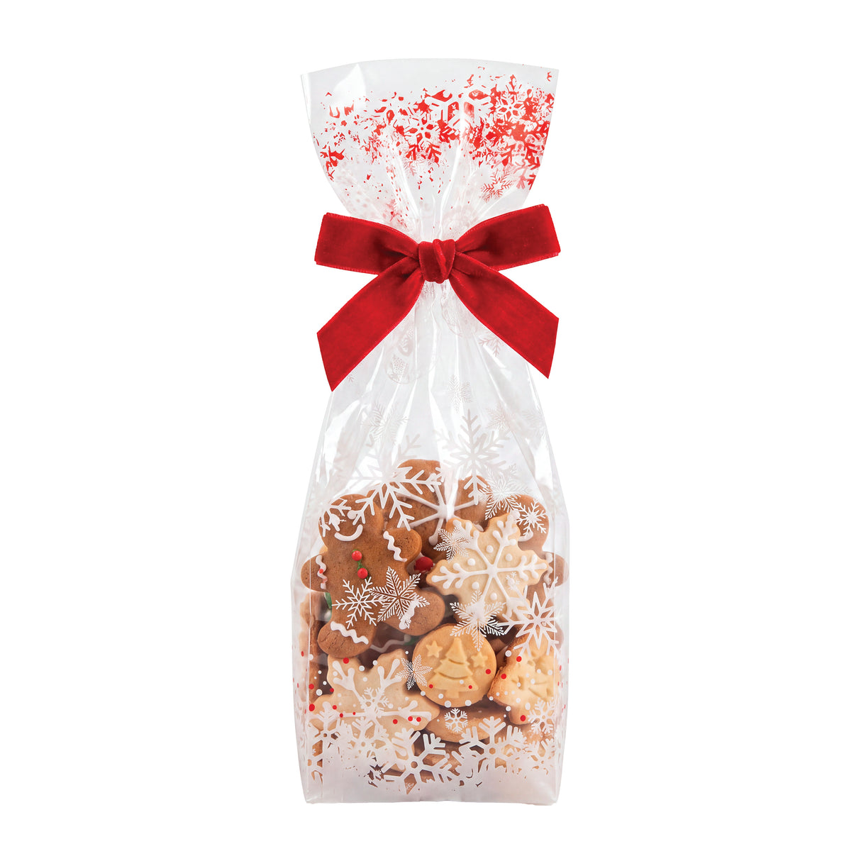Sachet OPP Fond Carré Cristaux de Neige